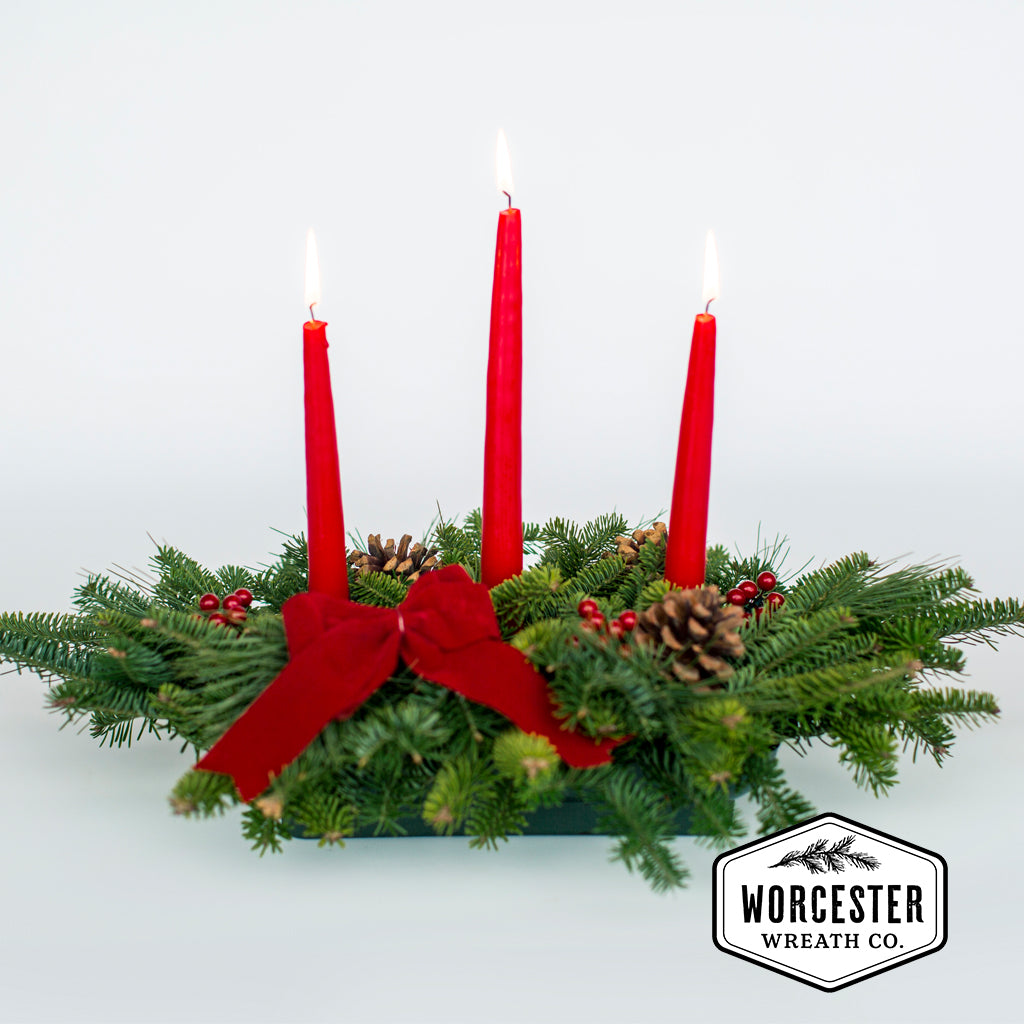 "Classic" 3 Candle Centerpiece | Christmas Centerpiece