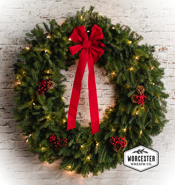 "Classic" Pre-Lit 36in Wreath | Christmas Wreath