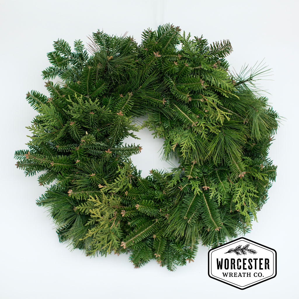 Mixed Greens 24in Wreath | Christmas Wreath